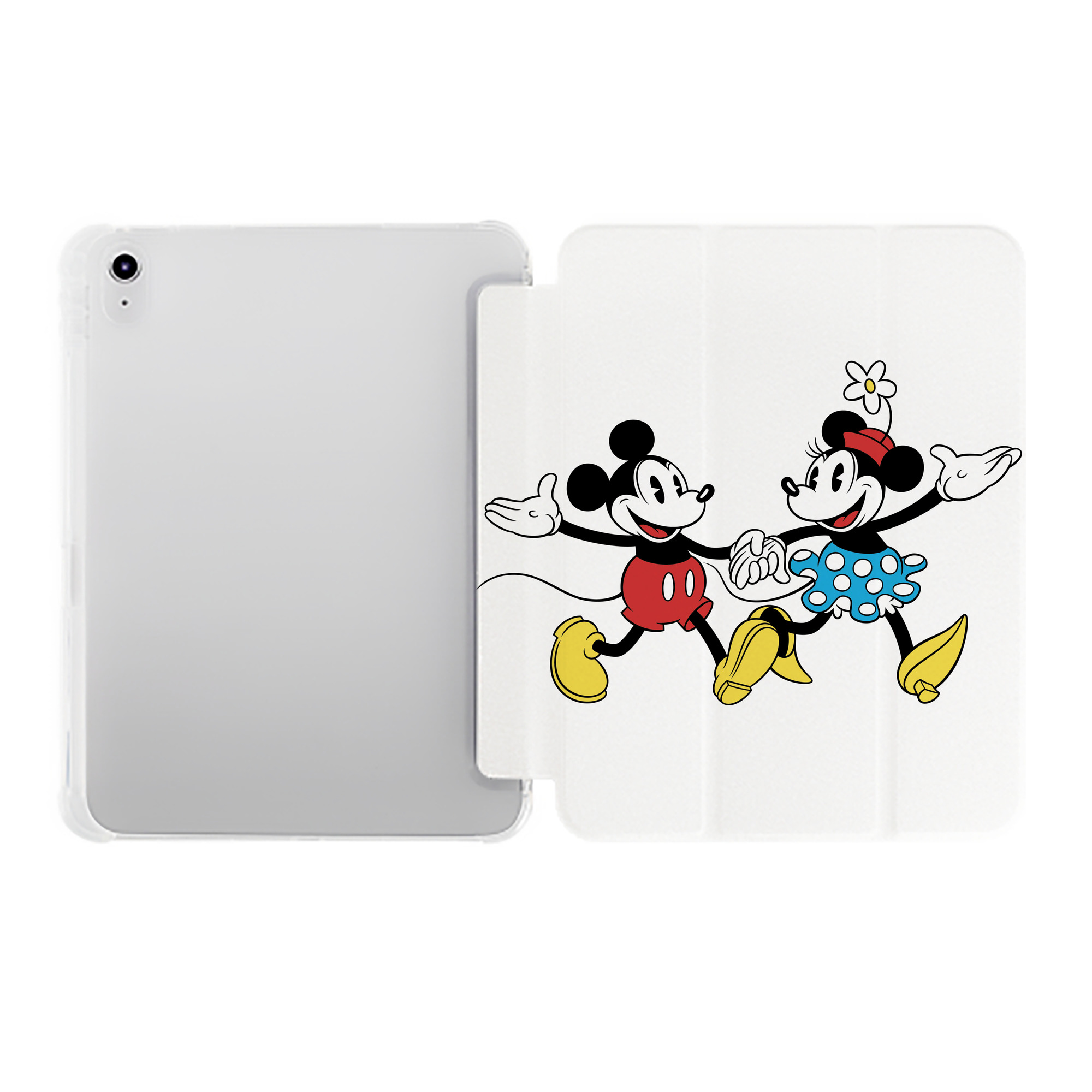 （画像用） ミッキーマウス Mickey Mouse IPad ケース ペン収納付き 三つ折りスタンド PUレザー×シリコン 対応機種9.5/10.5/10.9インチ